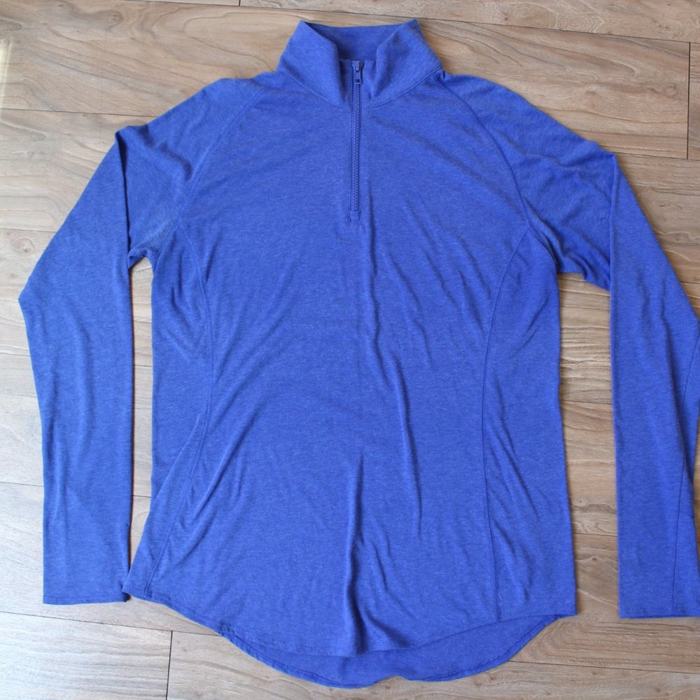 MAGELLAN OUTDOOR HALF ZIP LONGSLEEVE BLUE LARGE